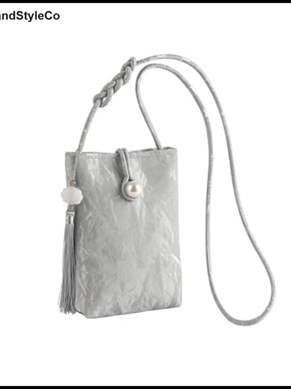 PU Leather Tassel Crossbody Bag Small Shoulder Cellphone Purse with Stone
